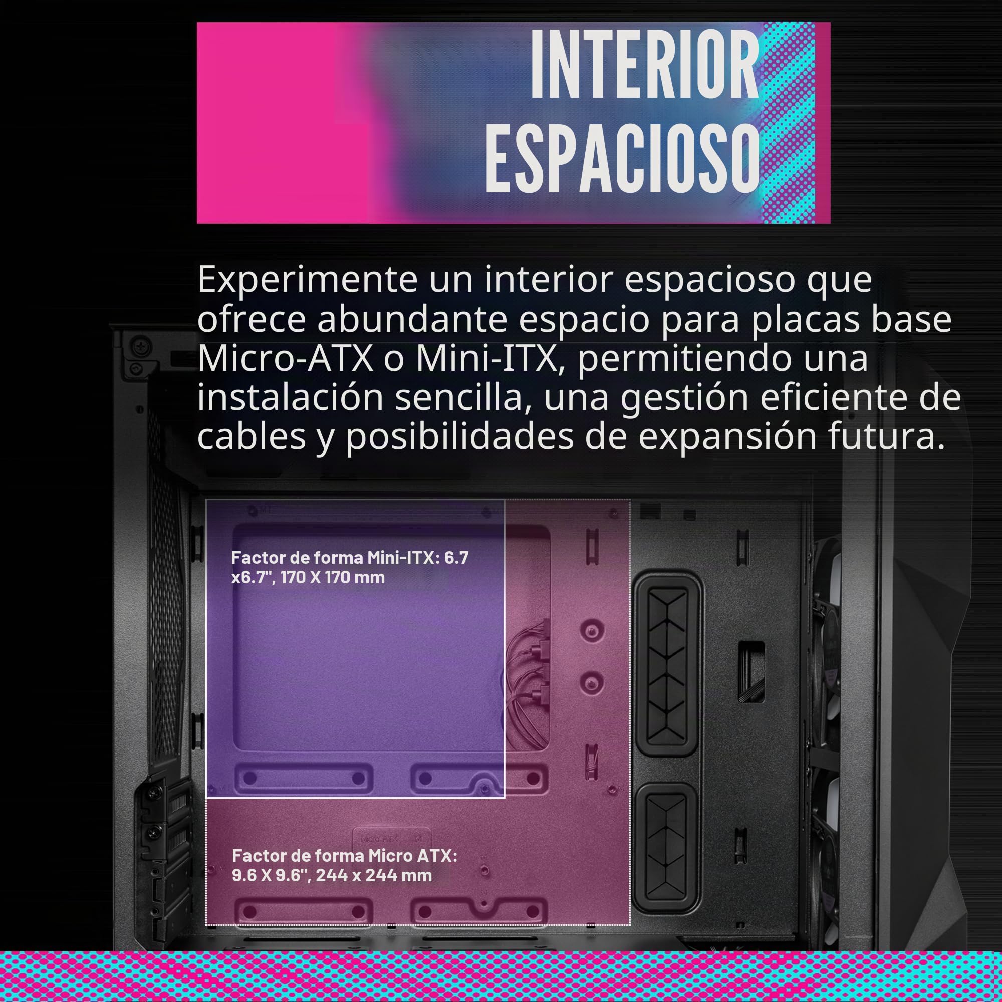 Cooler Master TD300 Mesh Caja PC - Minitorre, Alto Flujo de Aire, 2 Ventiladores ARGB de 120mm, Admite MB Micro-ATX y Mini-ITX, Panel Lateral de Vidrio Templado, Parte Superior Extraíble, Hub ARGB/PWM