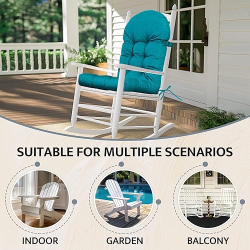 Miniatura 6 de mudilun Adirondack - Cojín para silla copetudo, extra grueso, con respaldo alto, para exteriores, impermeable, para fogata, mecedoras,
