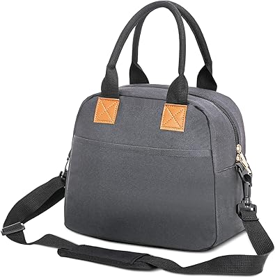 Sac à Déjeuner Isotherme - Petit Sac Fourre-tout Isotherme à Fermeture éclair - Double Couche étanche - Pour Adultes Et Enfants - Pour Le Travail, Les Pique-niques Et Les Voyages - Gris