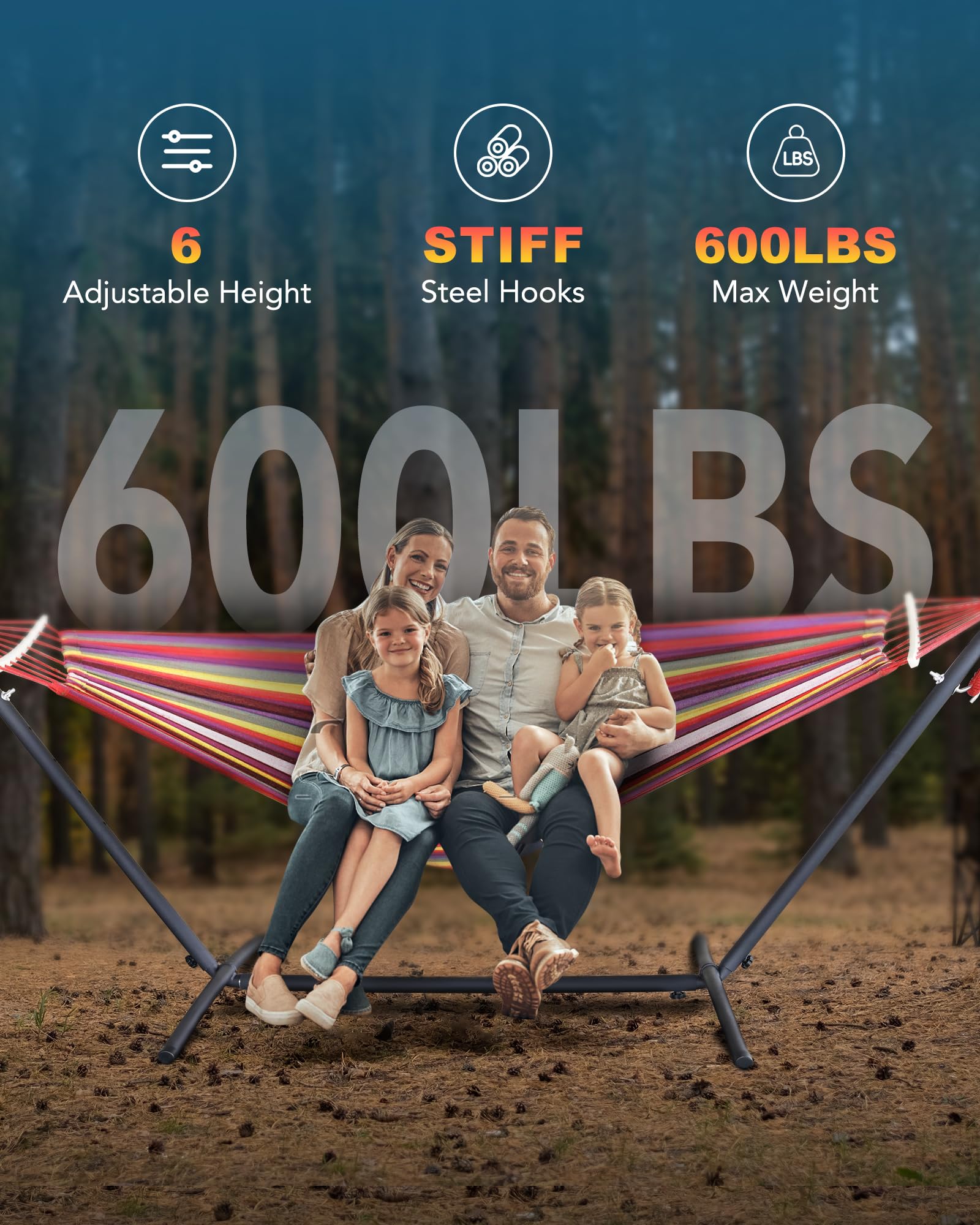 Amazon.com : EveryFun Double Hammock with Heavy-Duty Steel Stand