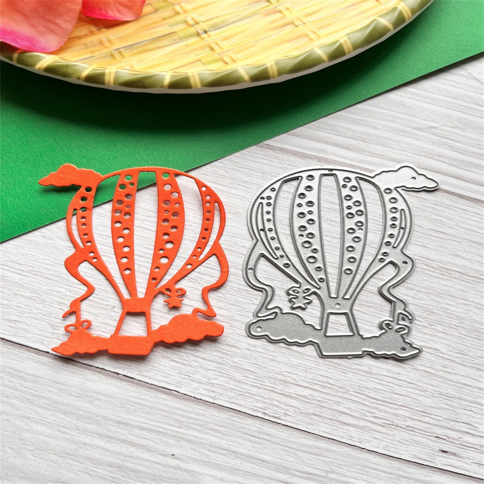 BYFRI Fustella Per Scrapbooking A Forma Di Mongolfiera - 7,5 X 6 Cm, In Acciaio, Per Album E Biglietti - 2