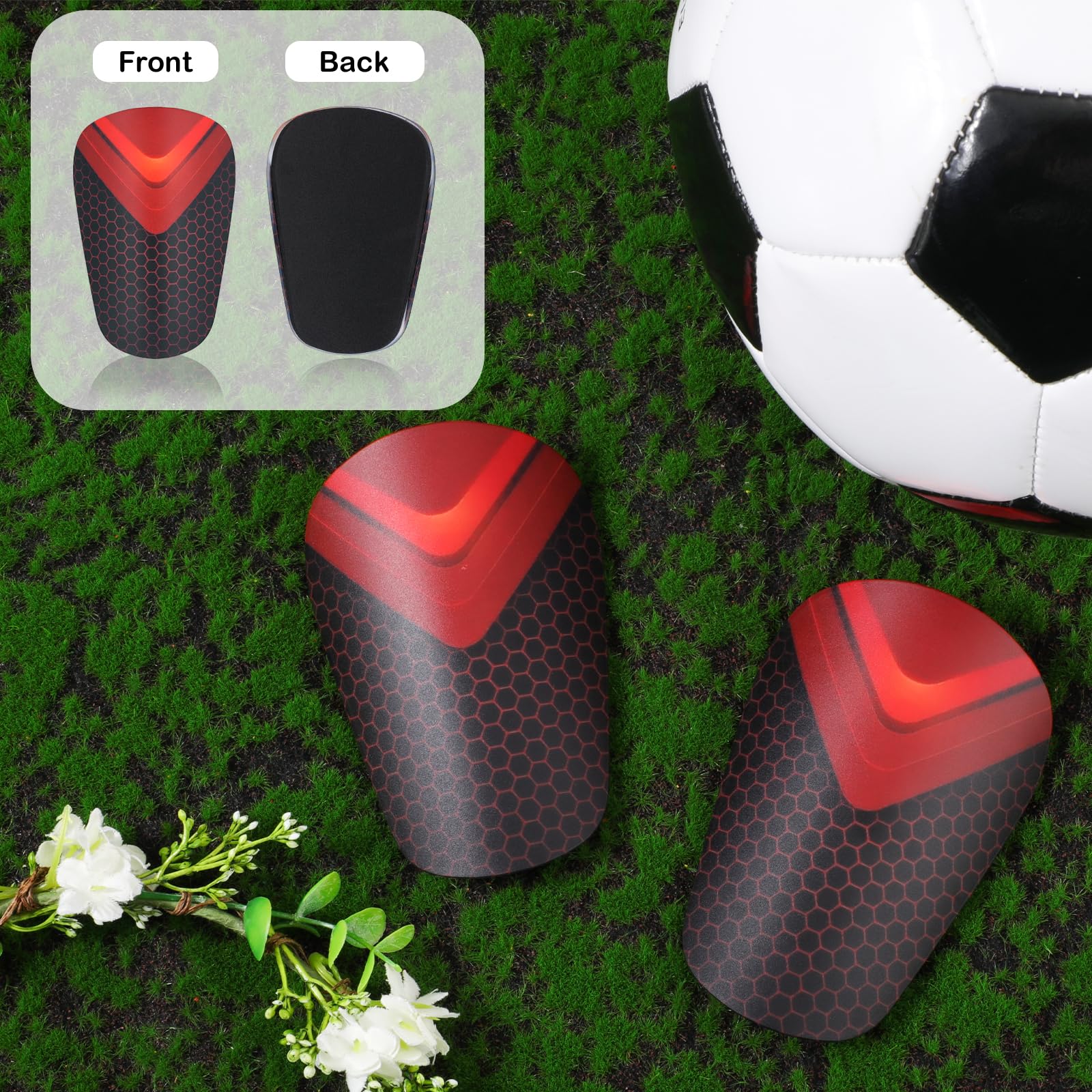 Parastinchi Mini Da Calcio 8x5 Cm, 2 Pezzi, In EVA, Per Ragazzi E Ragazze, Rosso