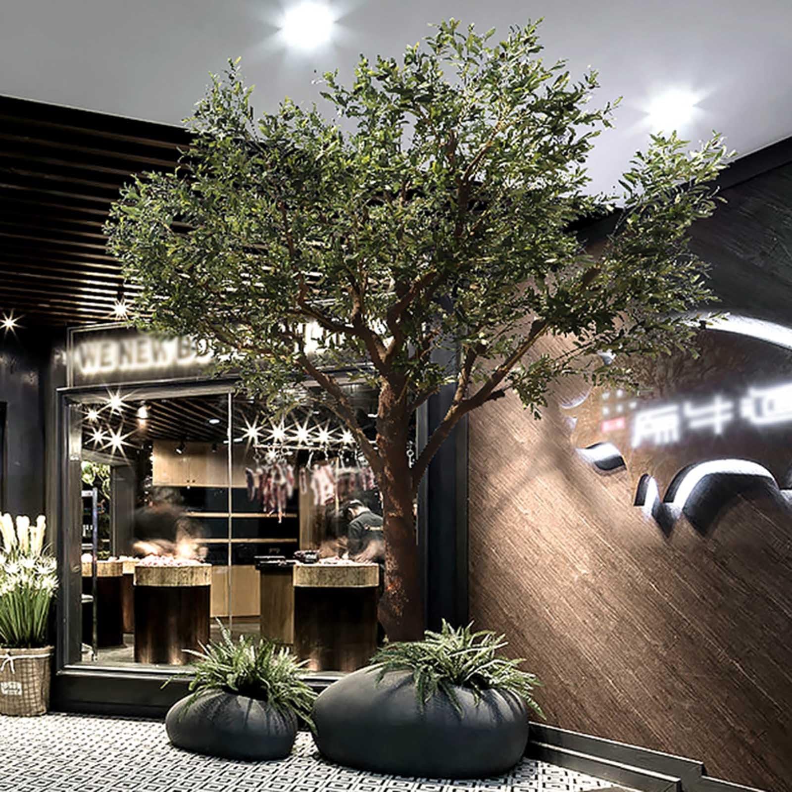 Künstlicher Bonsai-Baum, realistische künstliche Pflanzen, für den Innenbereich, groß, UV-beständig, Büro-Wanddekoration für Veranda, Zuhause, Büro, Wohnzimmer (1,2 m)