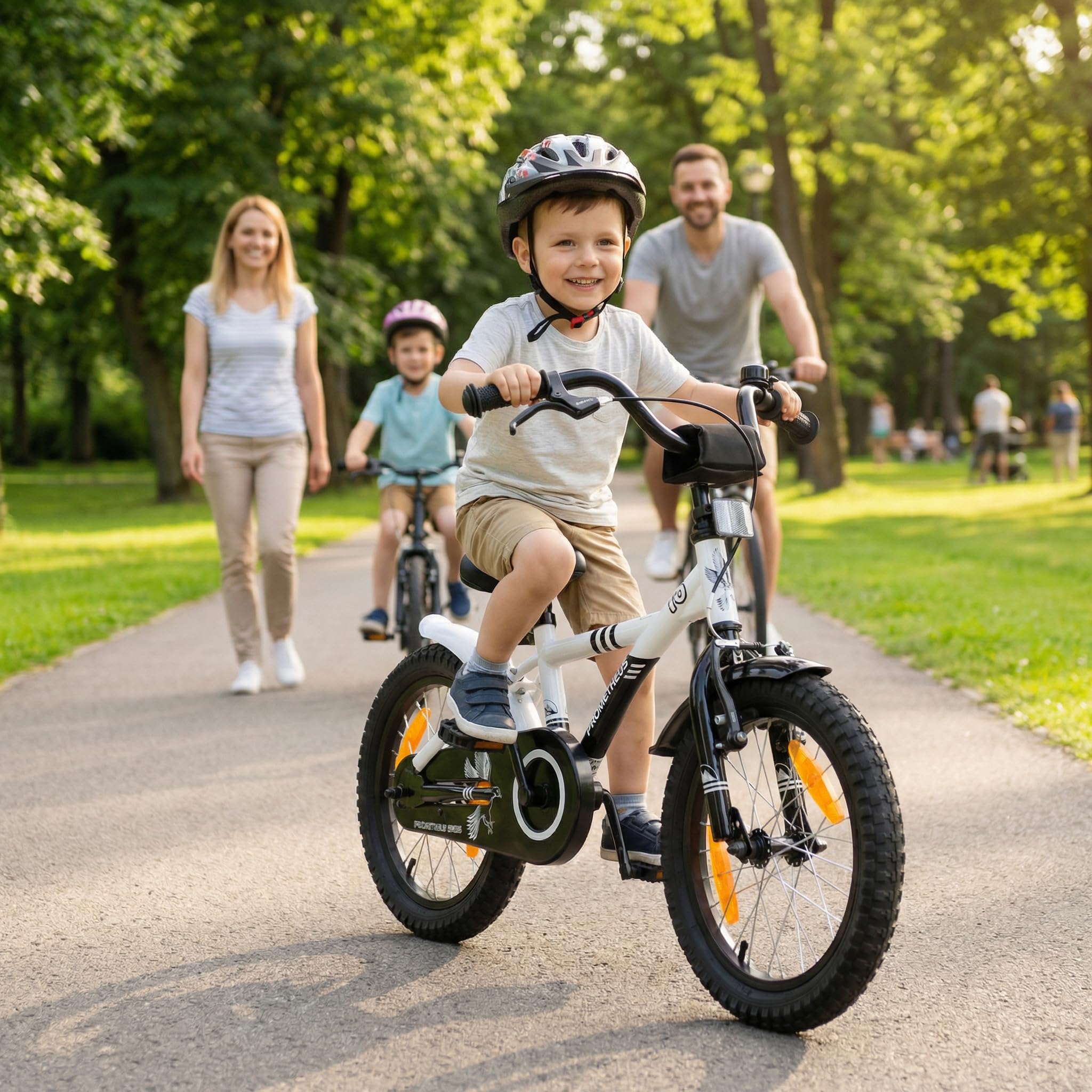PROMETHEUS BICYCLES Bicicleta niño 5 años Bicicleta 16 Pulgadas niño niña | Bicicletas niños Infantil 4-6 años con ruedines y Freno de contrapedal - Blanco