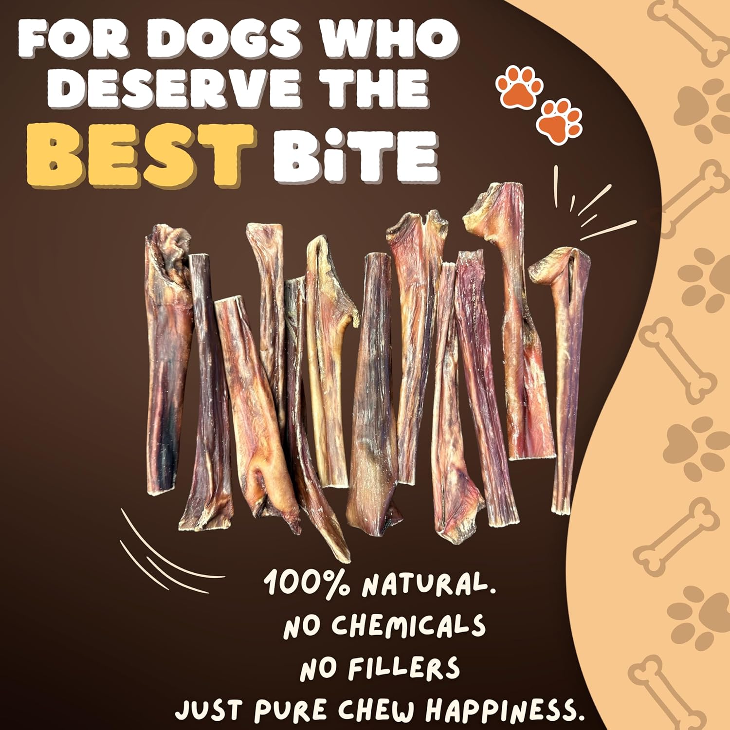 Woofley's - Esophagus Stick (50 Count)- Gullet Sticks for Dogs - Safe Jerky Dog Chews -Easily Digestible Dog Jerky Bully Sticks