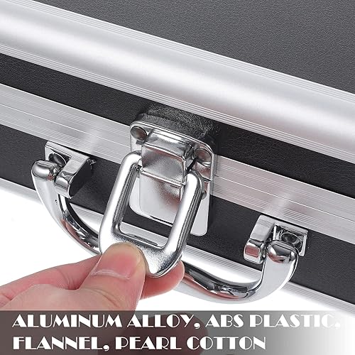 Miniatura 5 de Caja de aleación de aluminio Caja de herramientas de aleación de aluminio con asa, estuche de almacenamiento portátil lleno de espuma a prueba de