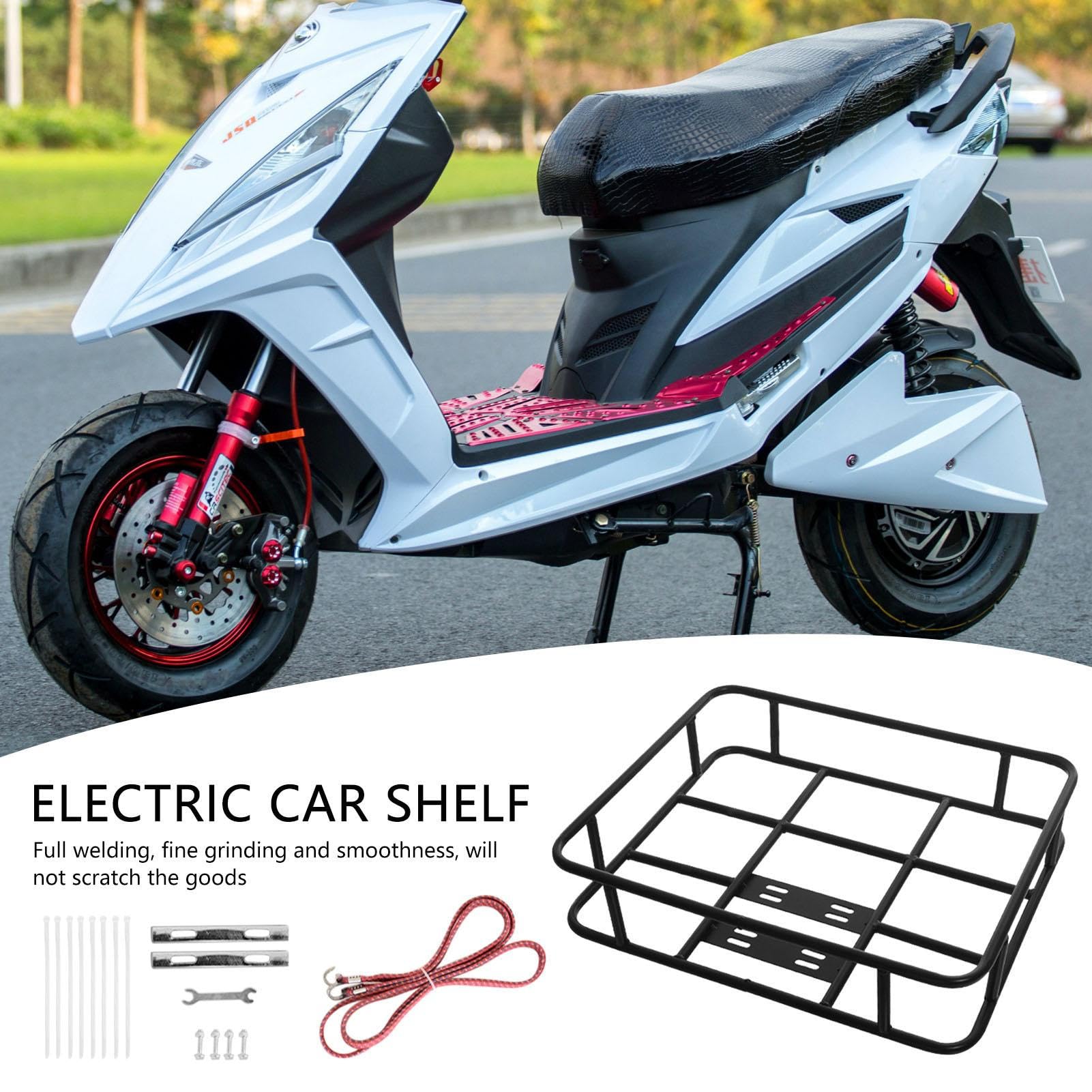 Porte-vélos - Support arrière réglable en métal, cadre de support robuste, finition enduite antirouille, conception d'installation rapide | Support de panier de vélo pour vélos électriques, vélos et