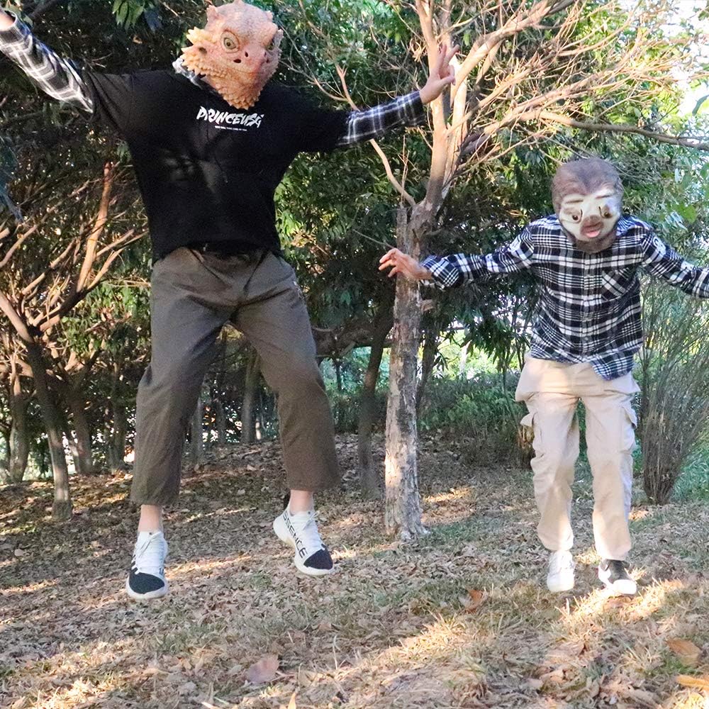 MOKRY PARTY Desert Spiny Lizard Mask Animal Head Mask Halloween Costume Pretend for Adults - Image 6