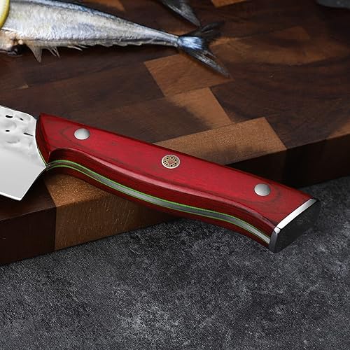 Miniatura 5 de TIVOLI Cuchillo de chef Santoku de 7 pulgadas cuchillo de cocina VG10 de acero inoxidable de alto carbono cuchillo asiático ultra afilado con