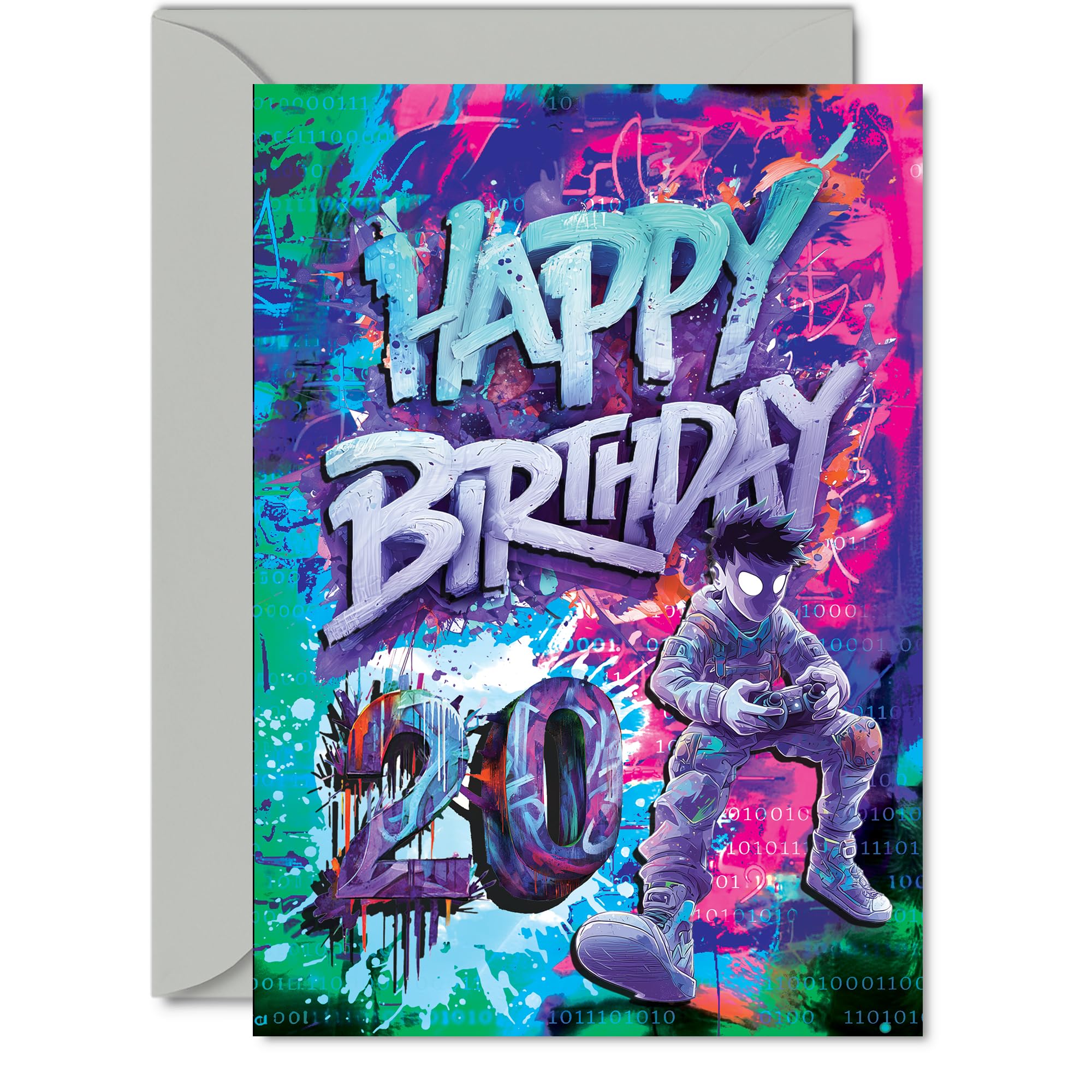 20th Birthday Cards for Women and Men, Epic Gamer