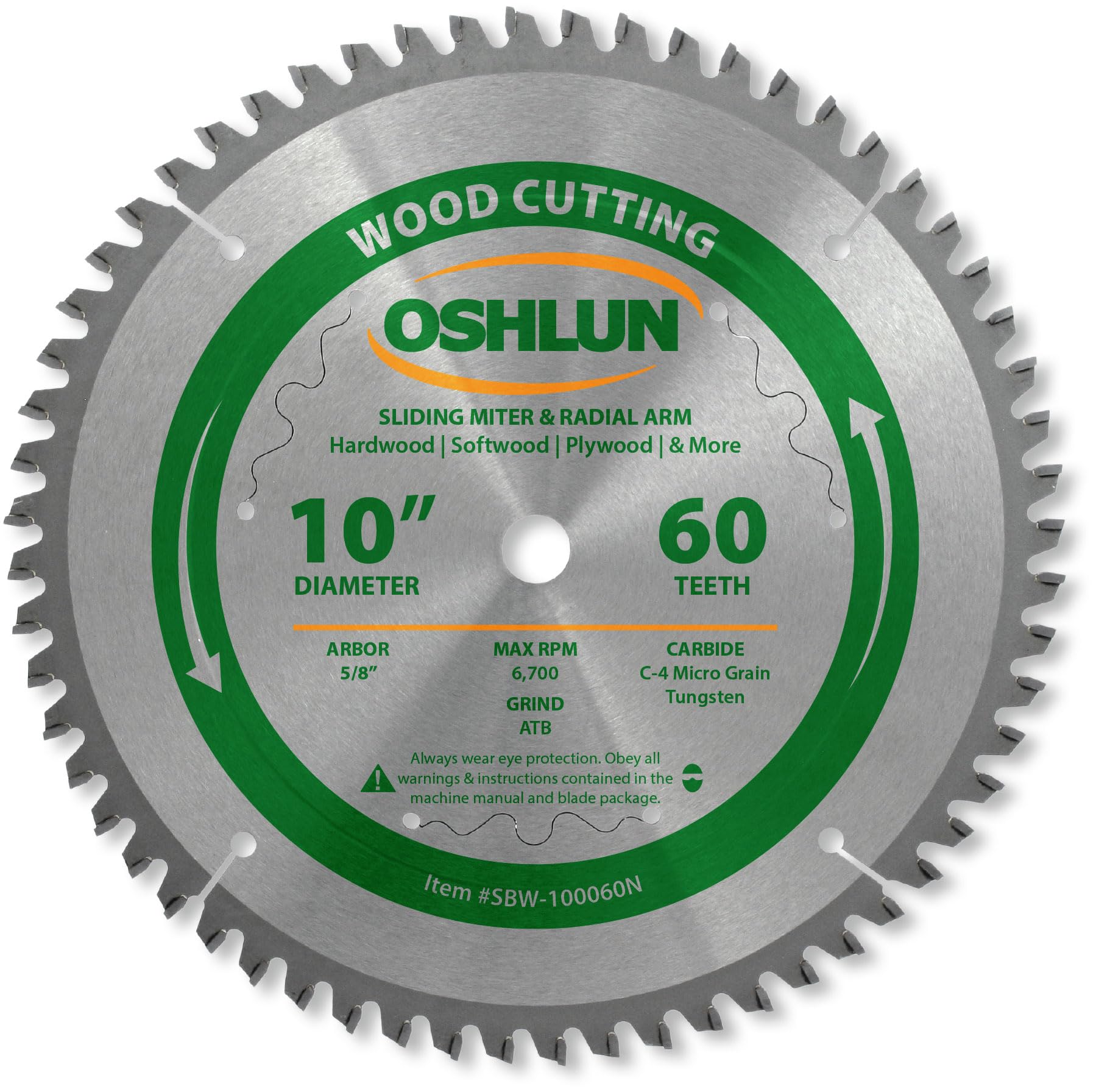 Oshlun Ripping ATB lama con 5/20,3 cm Arbor, SBW-100060N