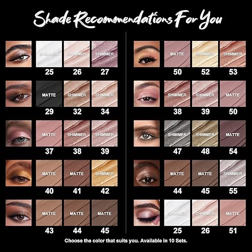 Miniatura 6 de FOCALLURE Juego de 3 barras de sombra de ojos en crema, brillo de ojos mate y brillante, lápiz de alta pigmentación a prueba de arrugas, maquillaje