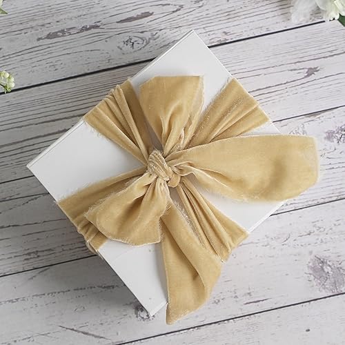 Miniatura 6 de MEEDEE Cinta de terciopelo rosa rosa de 3 pulgadas, cinta de terciopelo rubor con flecos, cinta de terciopelo de seda con borde sin procesar, para