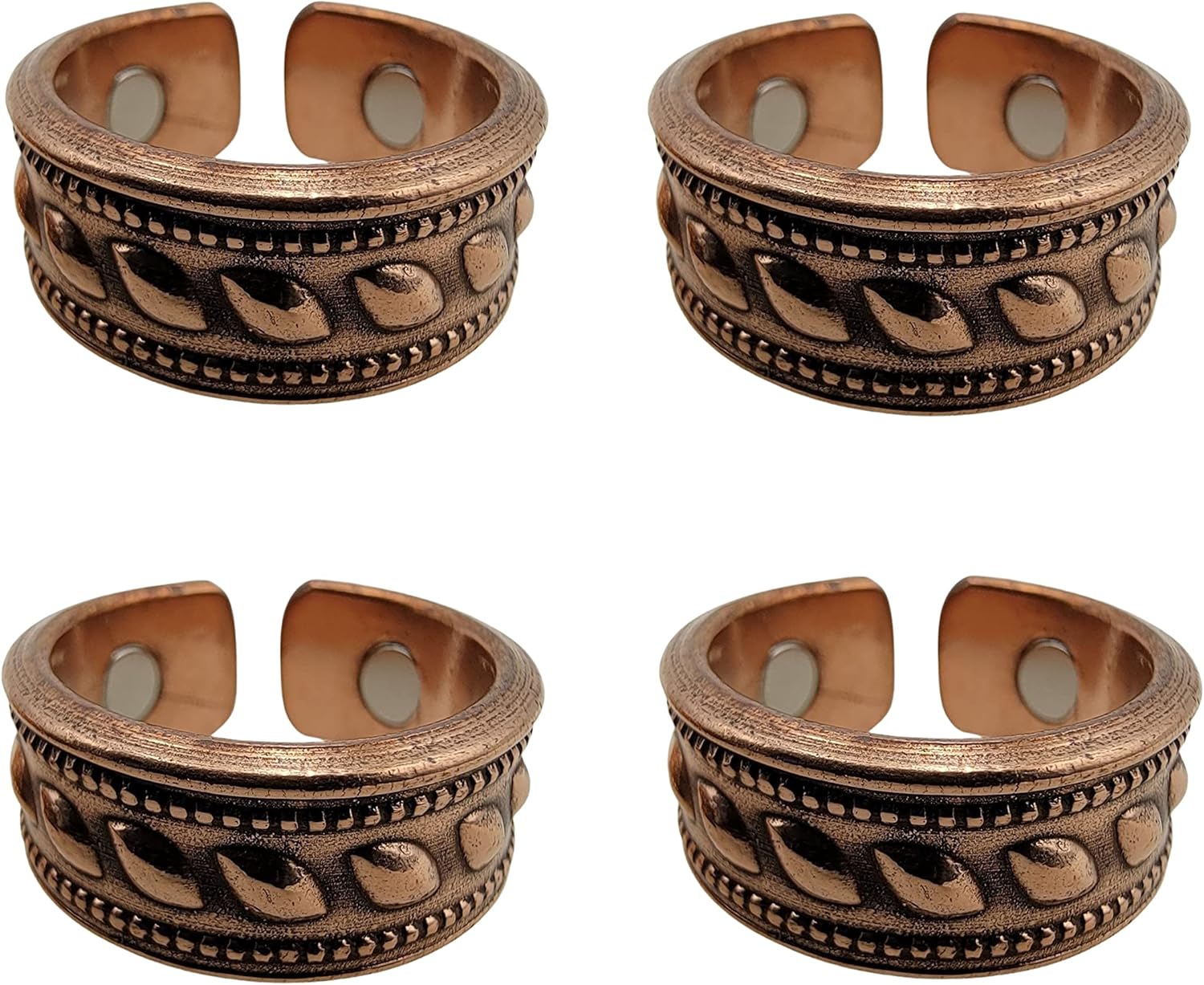 Magnetic Copper Rings for Arthritis and Joint Pain Relief - Therapeutic Magnetic Therapy Ring for Women and Men - Adjustable Copper Magnetic Bracelet Ring (S - Size 8, Hammered) : Health & Household