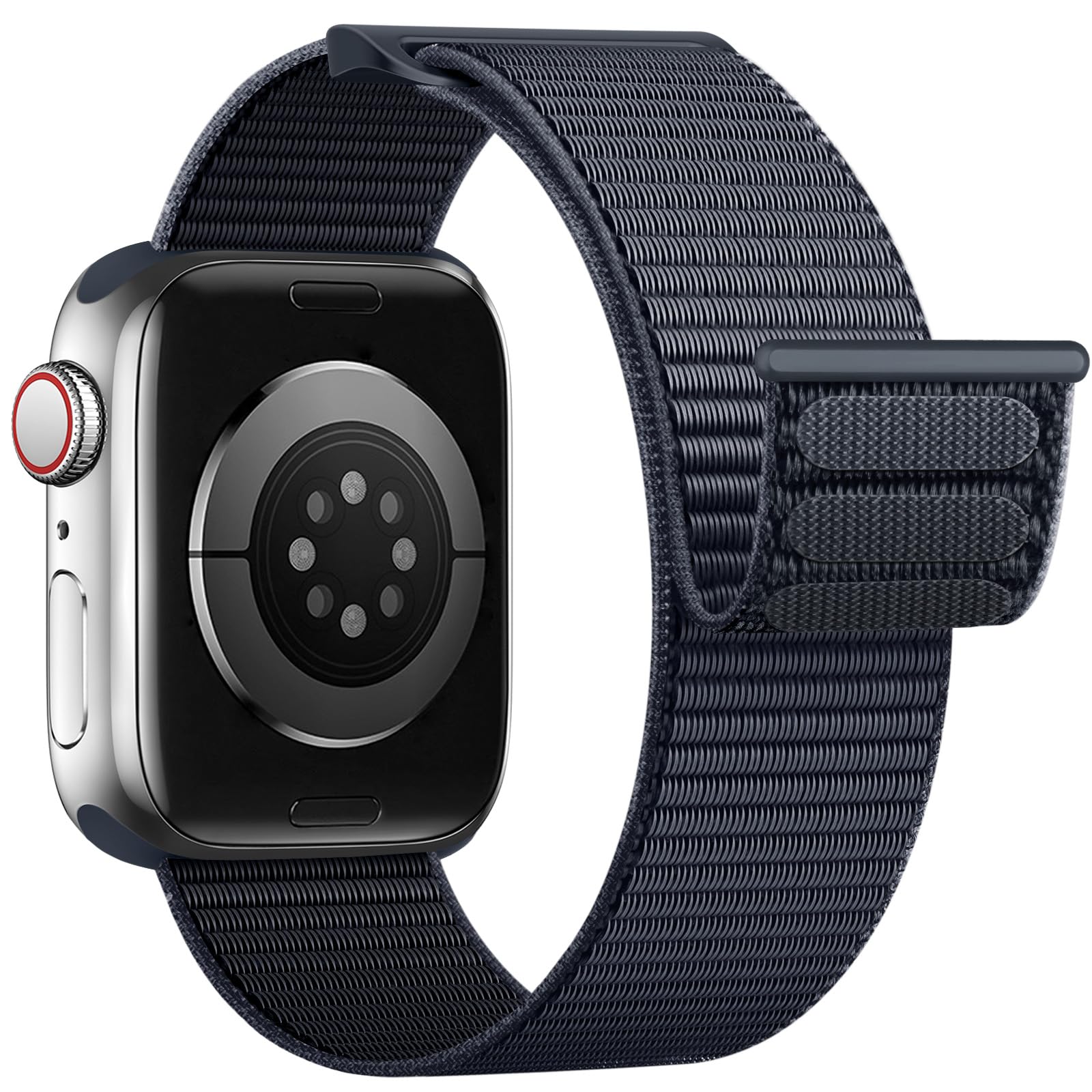 Yoohoo Nylon Straps Compatible with Apple Watch Straps 44mm 45mm 46mm 49mm 42mm(Series 3/2/1)Women Men,Upgraded Soft Nylon Replacement Bands for iWatch Series 11 10 9 8 7 6 5 4 3 2 1 SE3 Ultra3/Black — view 18