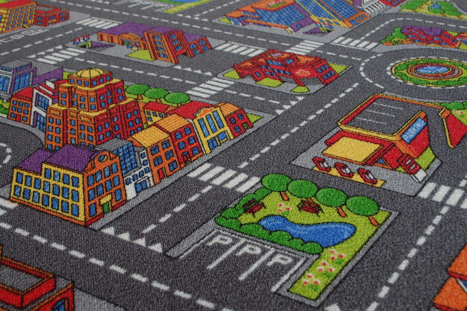 Straßenteppich Spielteppich Citylight Big City Stadt Kinderteppich Verschiedene Größen (300 x 400 cm)