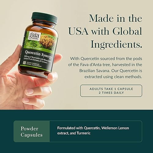 Miniatura 4 de Gaia Herbs Quercetin Synergy - Apoya la inmunidad - con extracto de fruta de limón - 50 cápsulas veganas (suministro para 50 días)