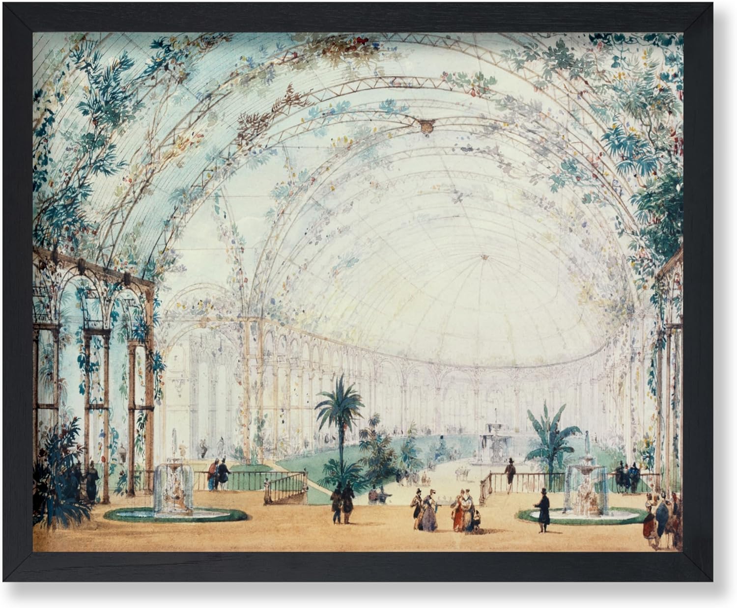 Poster Master The Winter Garden To The Champs Elysees Poster - Victorian Botanical Greenery Print - Tropical Garden Art - Floral Art - Aesthetic Living Room or Office Decor - 16x20 UNFRAMED Wall Art