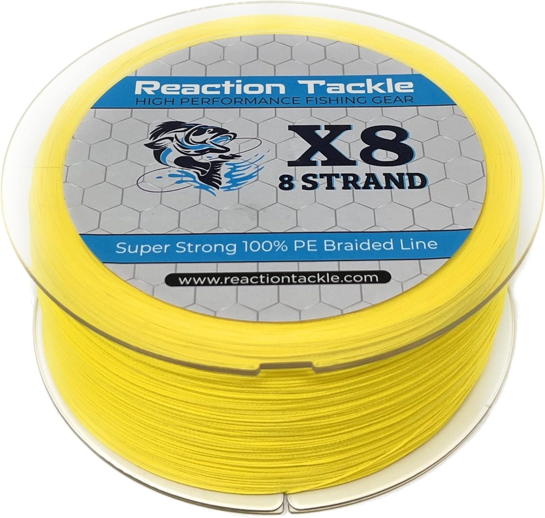 Reaction Tackle Braided Fishing Line - Pro Grade Power Performance for Saltwater or Freshwater - Colored Diamond Braid for Extra Visibility