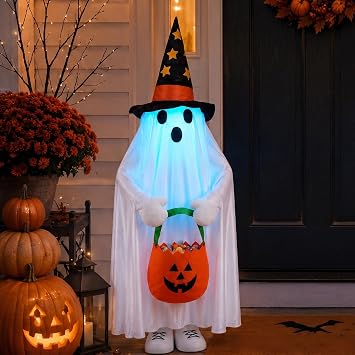 37" Outdoor Halloween Decorations Light Up Ghost, Color Changing LED