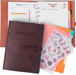 Personalized A5 Leather Recipe Book – Blank Recipe Journal to Write Your...