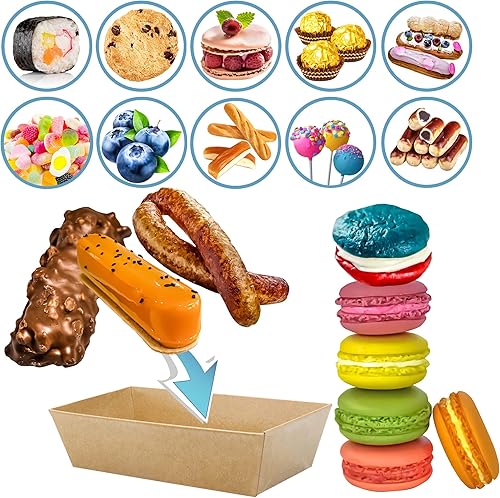 Miniatura 3 de MotBach 50 juegos de cajas de embutidos de papel rectangulares blancas con tapas transparentes, 6.1 pulgadas, pequeño contenedor de alimentos