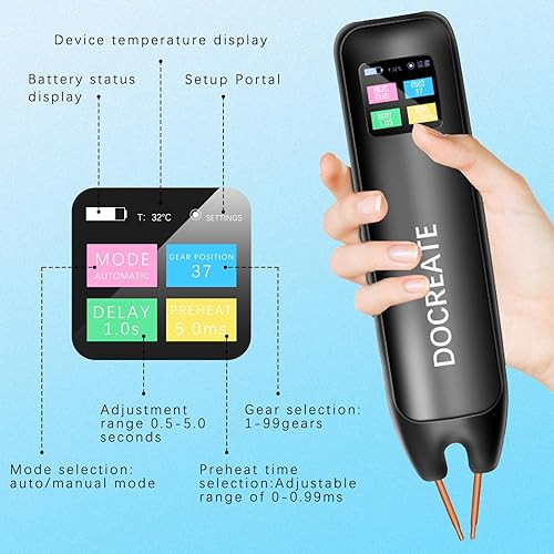 Miniatura 3 de Soldador por puntos, mini máquina de soldadura por puntos, batería portátil recargable, soldador de puntos ajustable de 9 engranajes con hoja de