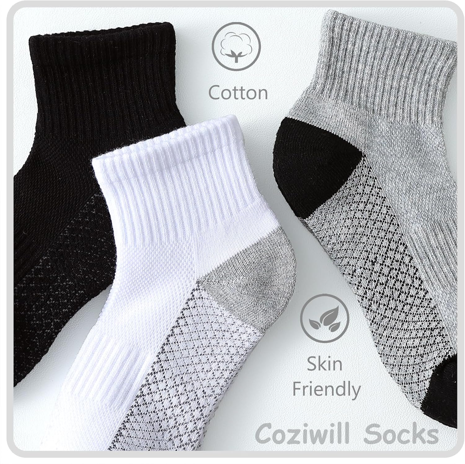 Kids Ankle Socks Boys Cushioned Athletic Crew Socks Girls Cotton Quarter Sock Sports Children Youth 12 Pairs - Image 6