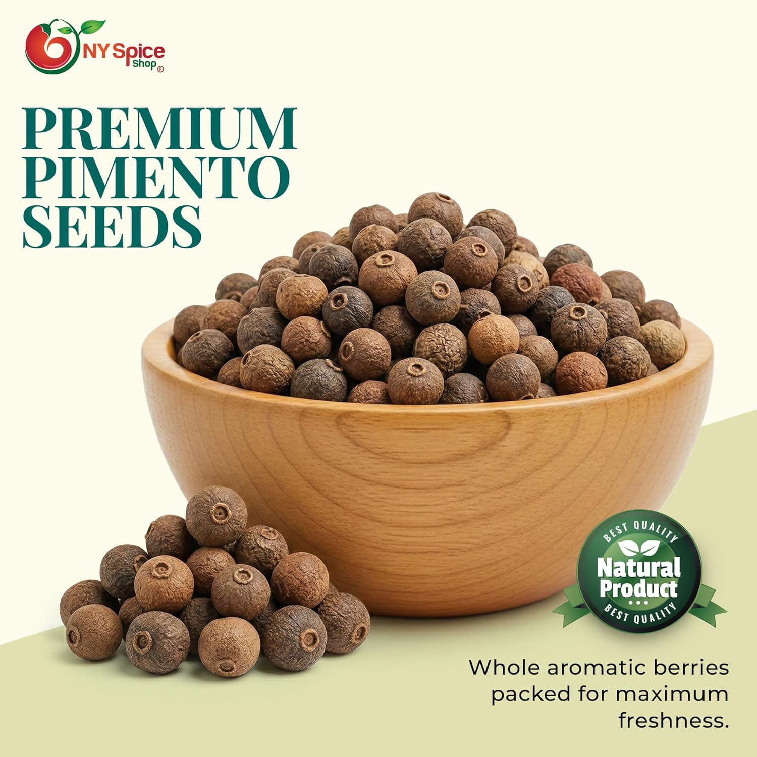 NY SPICE SHOP Pimento Whole Seeds - 5 Pound Dried Pimento Seeds - Allspice Berries - Jamaican Pimento - Used for Cooking Seasoning Pickle, Curries, Sauces, Soups - Natural & Fresh