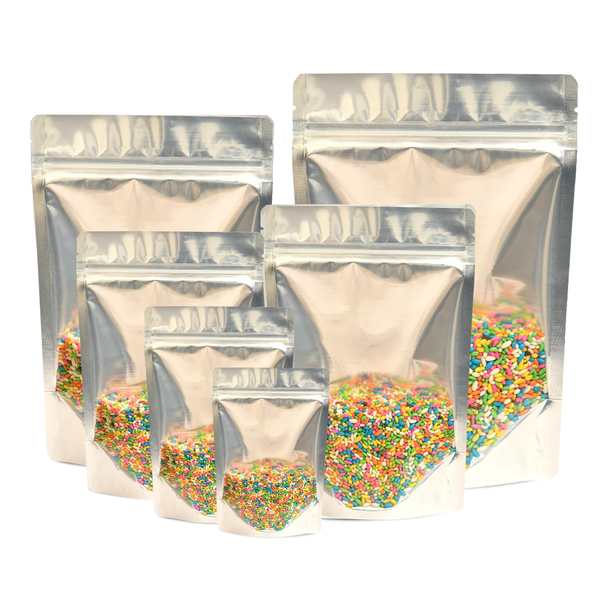 Sprinlock Transparent Front/Gloss Silver Back Food Graded Stand Up Pouches with Zipper | Zip Lock Pouch | Zipper Pouch | Stand Up Pouch | Zippouch Bags for Food Storage (50, 250-400gm) (B0DFBVV8KQ) Amazon Price History, Amazon Price Tracker
