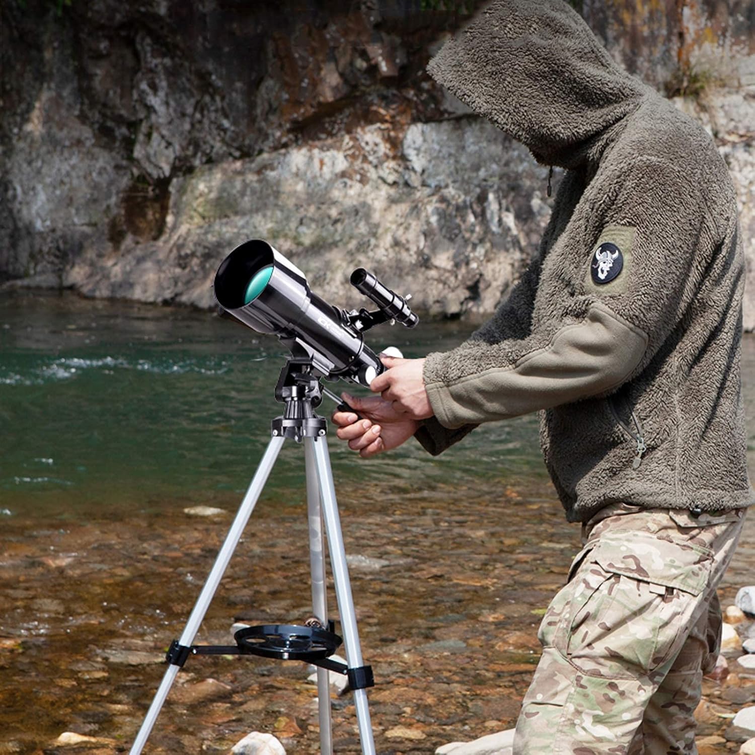 Professional National Geographic Telescope Portable Travel Telescope for Adult with A Finder Scope Low Light Waterproof HD with Backpack and Moon Filter