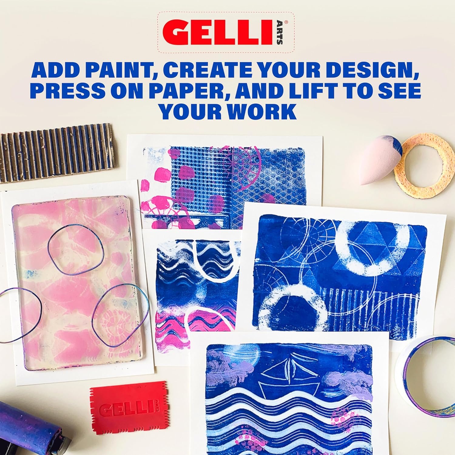 Plaque Ronde d'impression Gelli Arts - 20,3 cm, Acrylique, Transparent, 4-inch