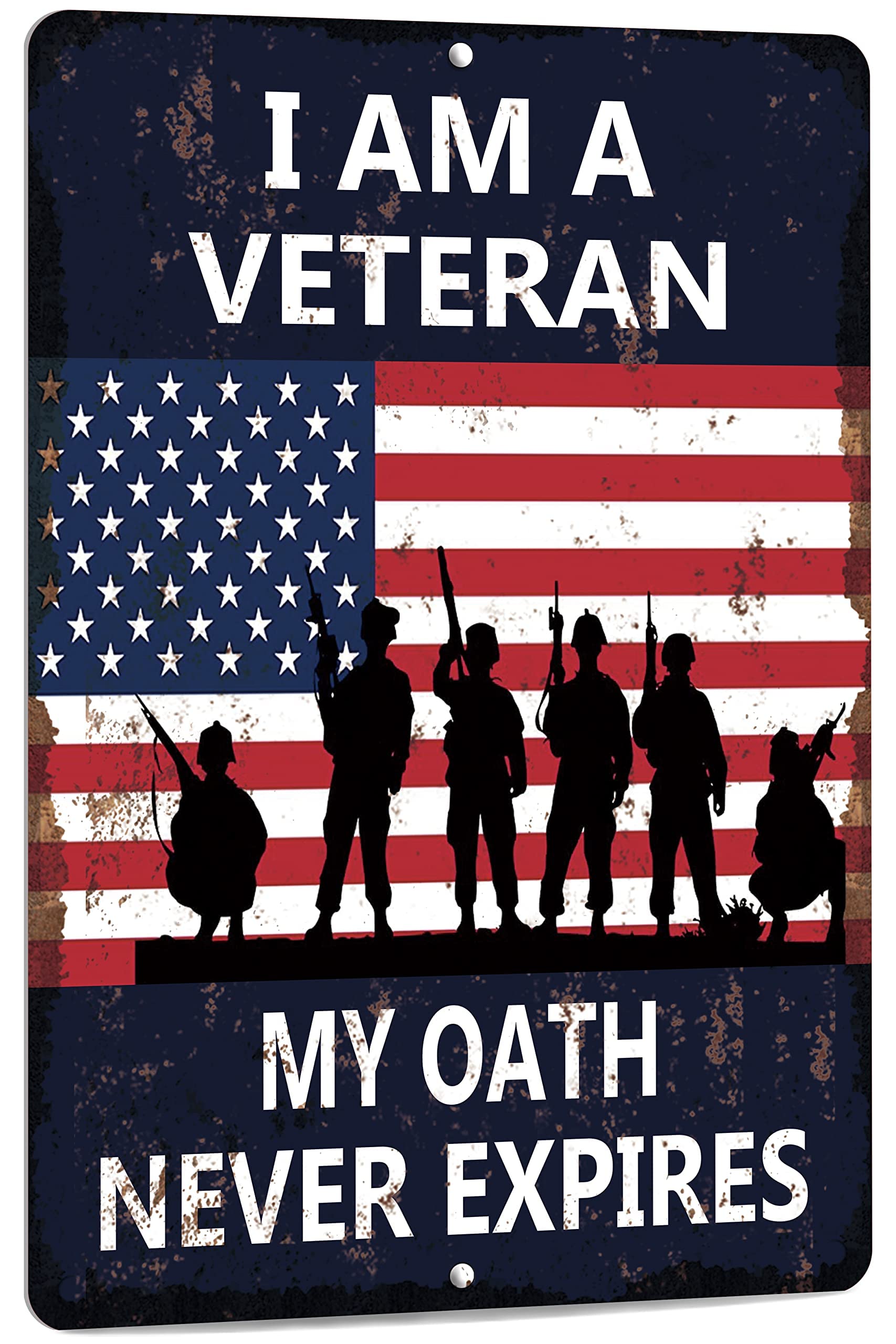 Retro Vintage I Am A Veteran Sign for Plaque Poster Cafe Wall Art Gift 8"x12"