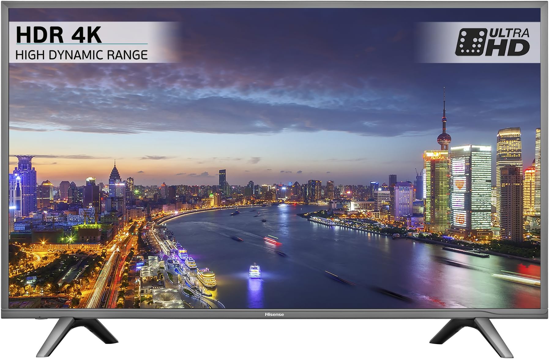 Hisense H43N5700UK 43-Inch 4K UHD Smart TV - Grey (2017 Model), Operating System VIDAA [Energy Class B]