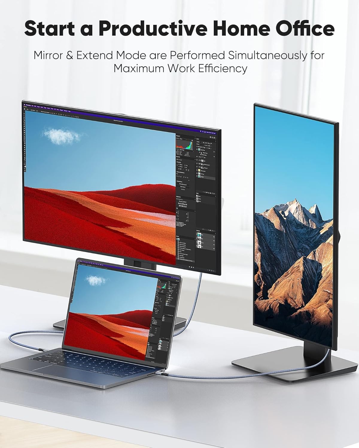 Highwings USB C to HDMI Cable 1.8m 4K@60Hz, UHD Thunderbolt 3/4 to HDMI Cable[Anti-Interference][Gold-Plated] Compatible for iPhone 16/15 Pro, for MacBook Pro/Air, for Surface, for XPS, for Galaxy etc