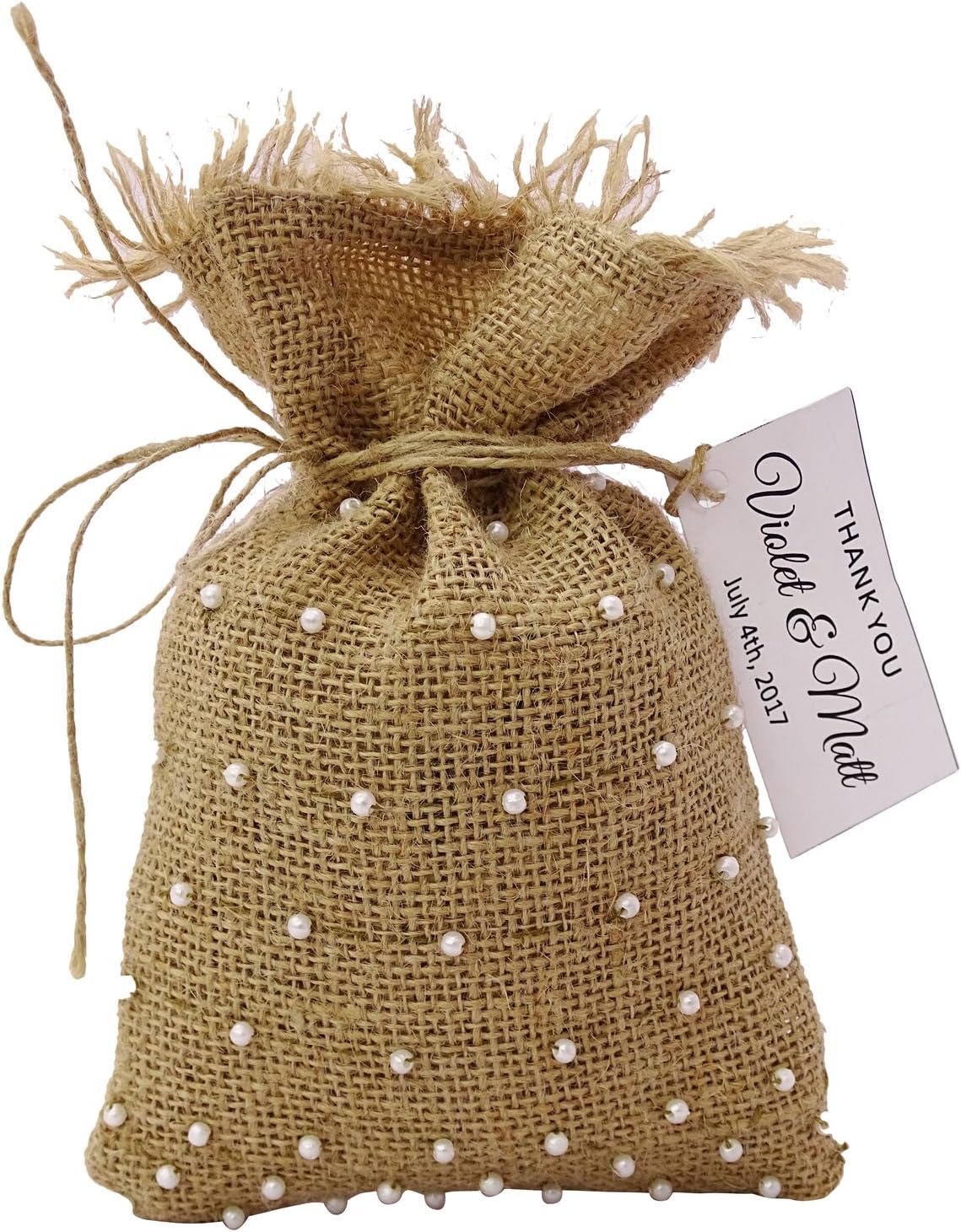 100 Sacchetti Di Iuta Con Coulisse - 7x9cm Per Confetti E Regali - Foto 5