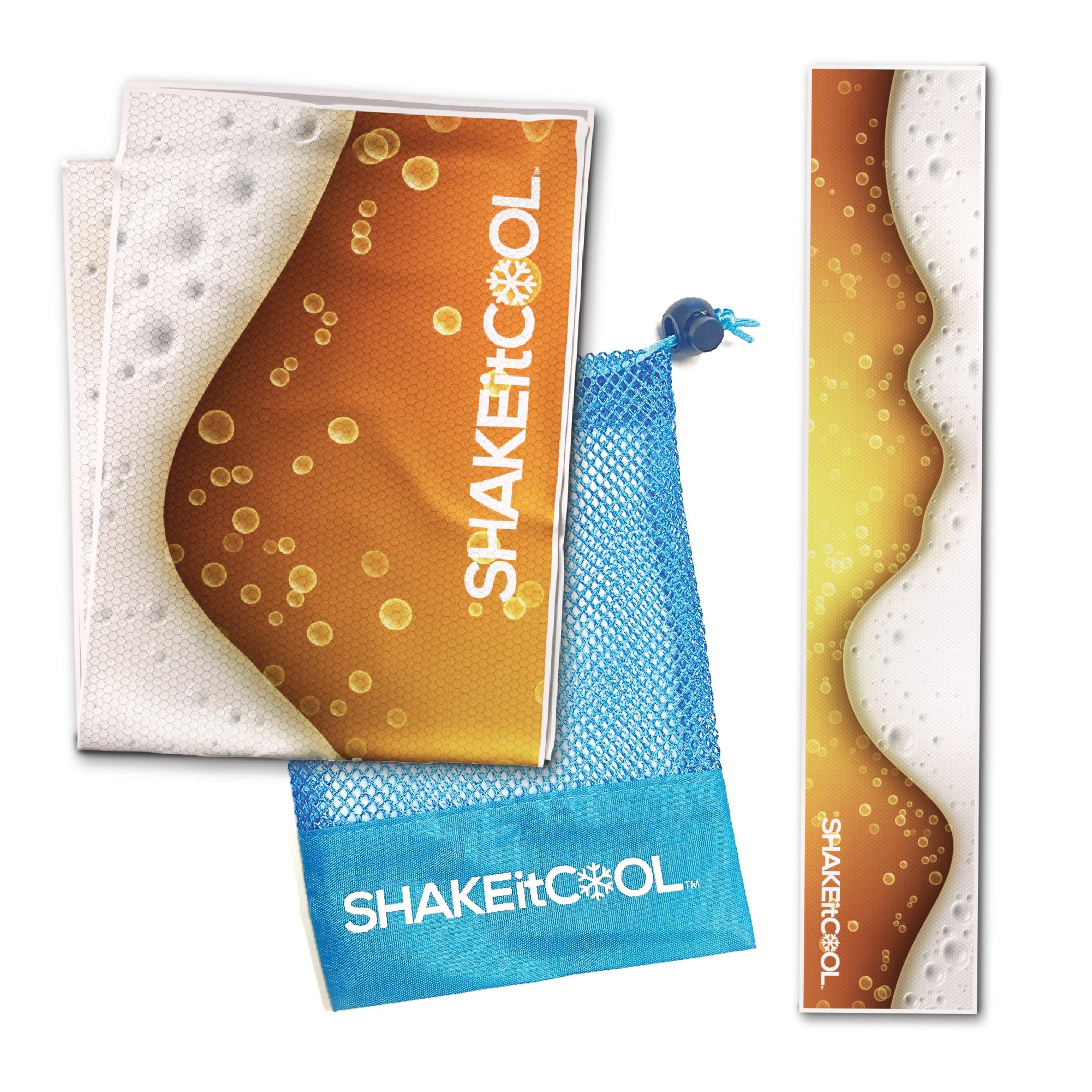 SHAKEitCOOL Original Cooling Towel – Be Cool in Style - Heat Relief, Soft, Lightweight, Sun Protection, Easy Clean - Perfect for Biking, Running, Yoga