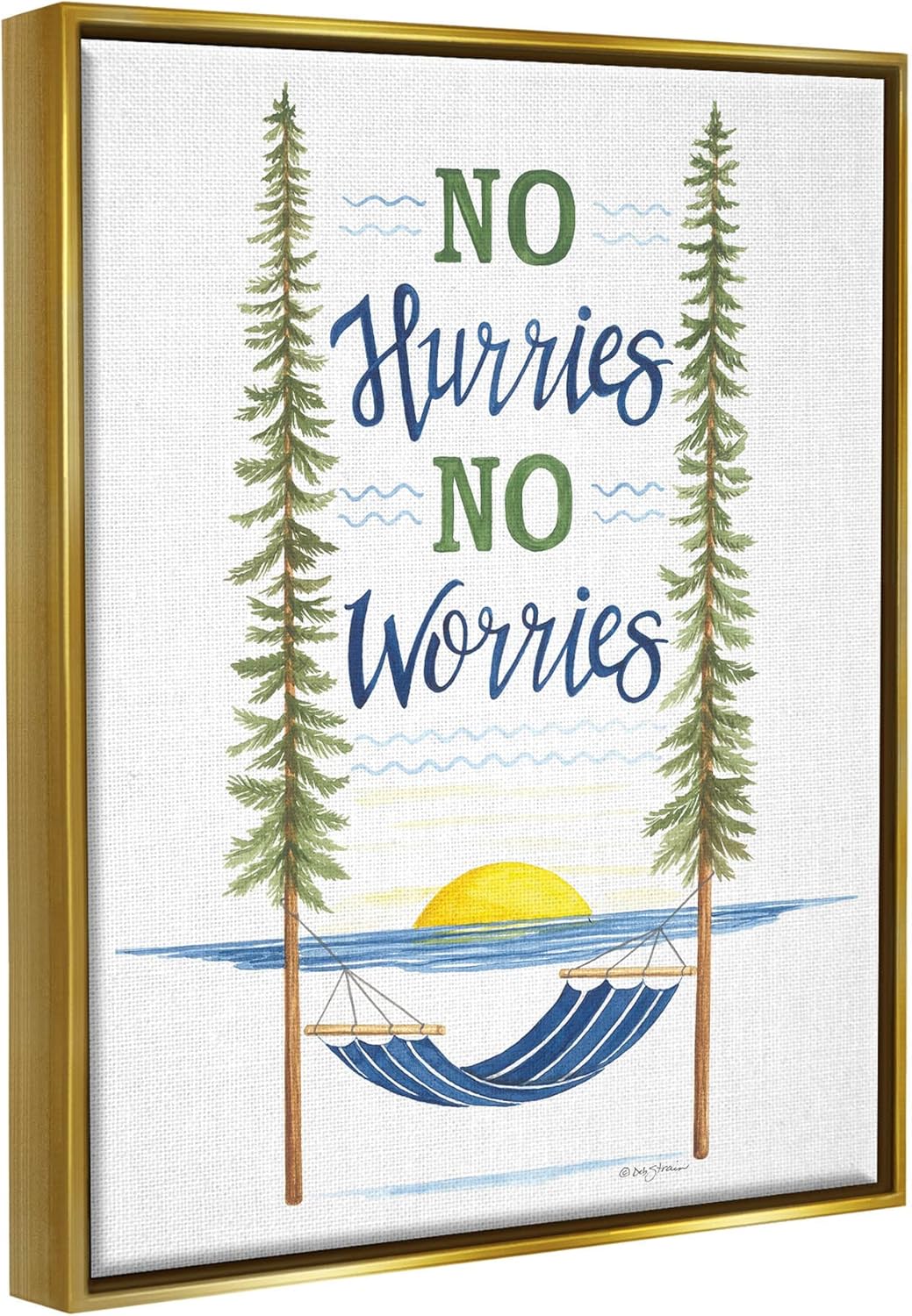 Stupell Industries No Hurries Worries Hammock Scene Floating Framed Wall Art, Design by Deb Strain