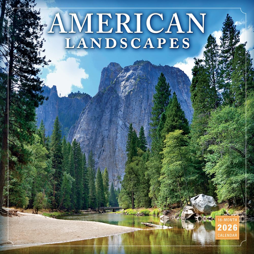 American Landscapes 2026 Wall Calendar, 16-Month Nature Calendar, 12" x 12"
