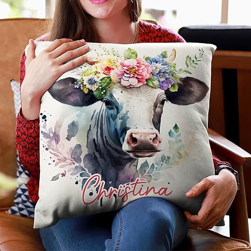 Miniatura 9 de Hyturtle Divertida almohada de vaca de las tierras altas (inserto incluido), regalos para niñas y mujeres, cumpleaños para amantes de las vacas,