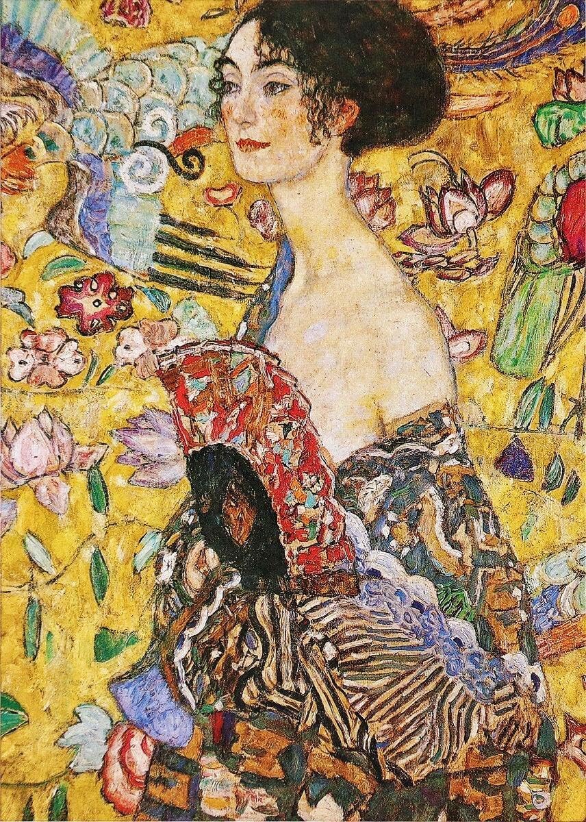 Jigsaw Puzzles 2000 Pieces Lady with a Fan, Gustav Klimt | with Full-Size Poster | Premium Quality | Relaxation, Challenge, and Creative Gift | Assembled Size: 100x70cm
