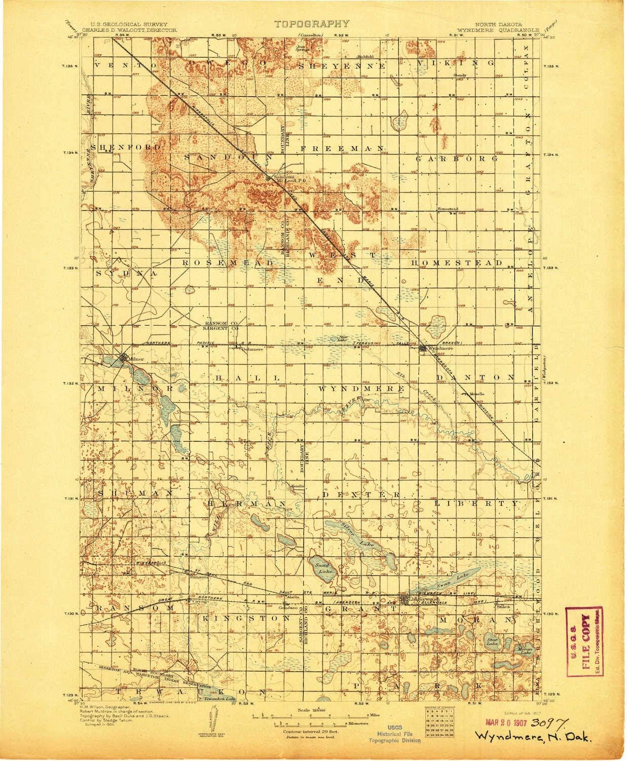 YellowMaps Wyndmere ND topo map, 1125000 Scale, 30 X 30