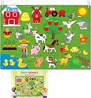 WATINC 3.5Ft Farm Animals Felt Storyboard Set - 38pcs Interactive Flannel Board Preschool Storytelling Play Kit Wall Hanging for Kids 3+