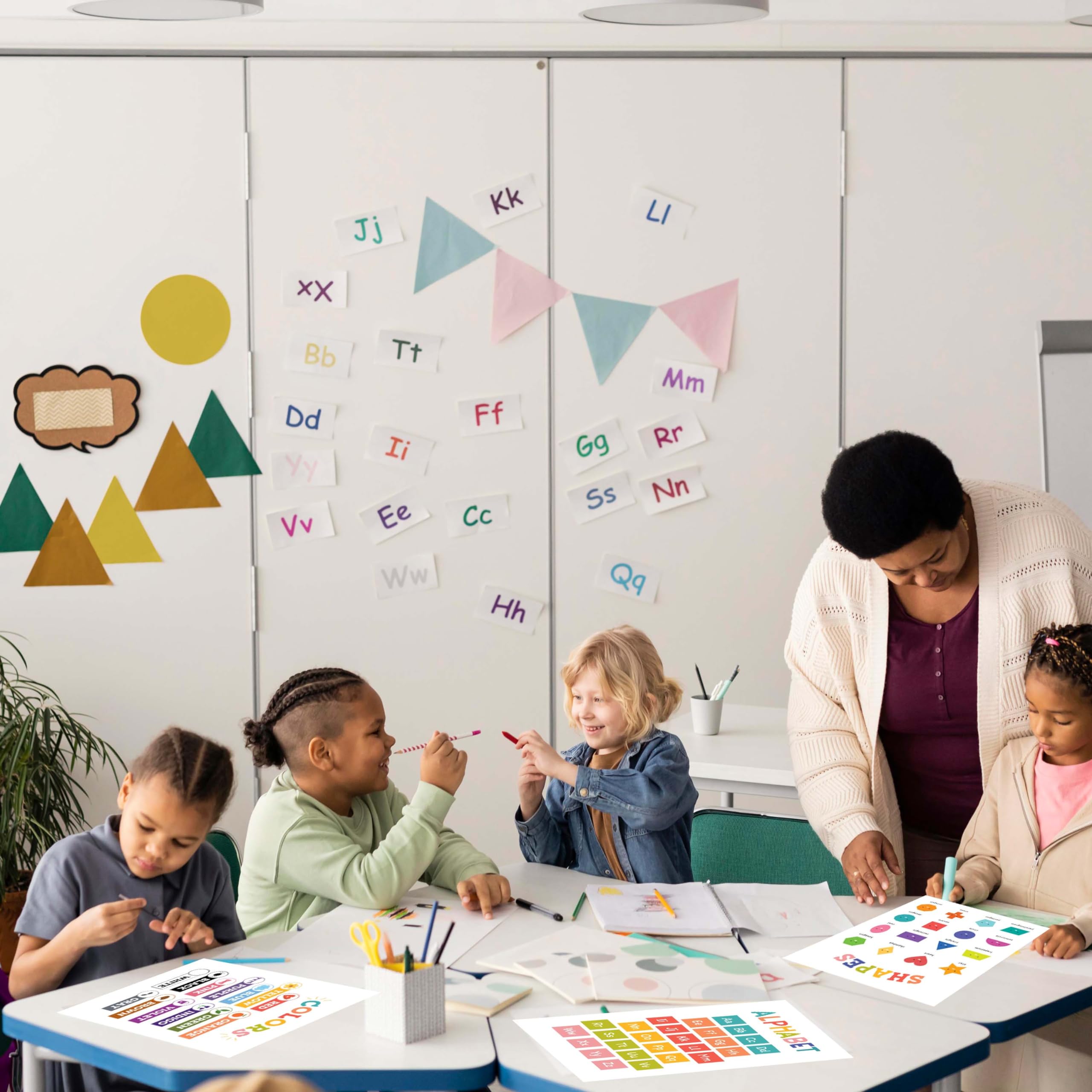 bqw 16 Laminated Educational Posters for Preschool & Kindergarten - 11x17 Inch Durable Classroom Decor for Alphabet, Numbers, Shapes, Colors & Early Learning - Image 5