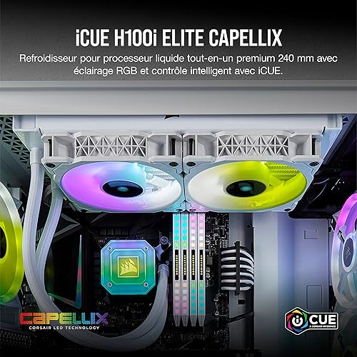Miniatura 2 de Corsair iCUE H115i Elite CAPELLIX XT Enfriador líquido de CPU - Dos ventiladores AF140 RGB Elite - Radiador de 11.024 in - Intel LGA 1700, 1200,