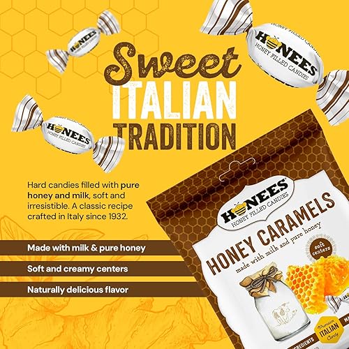 Miniatura 2 de Honees Caramelos de miel duros envueltos individualmente, alivia la tos y el dolor de garganta, ayuda a la digestión, caramelo natural y saludable,