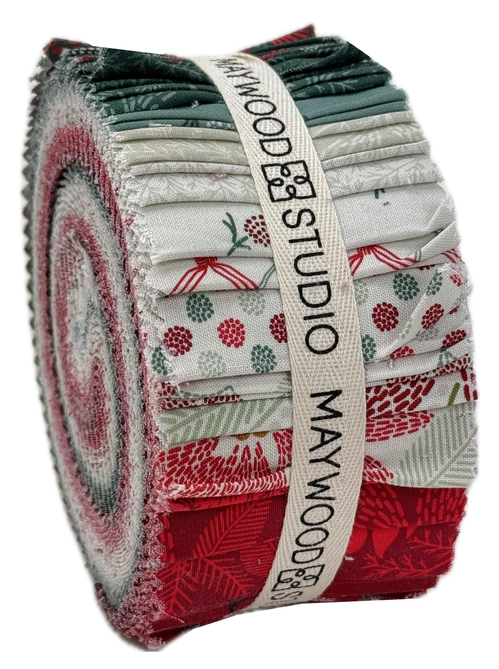 Maywood Studio Assorted Holiday Stitches Strips 40 2.5-Inch Strips Jelly Roll