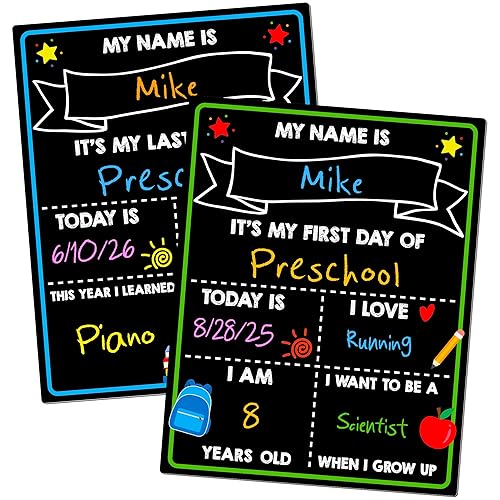 First Day of School Chalkboard, Reusable Back to School Sign,