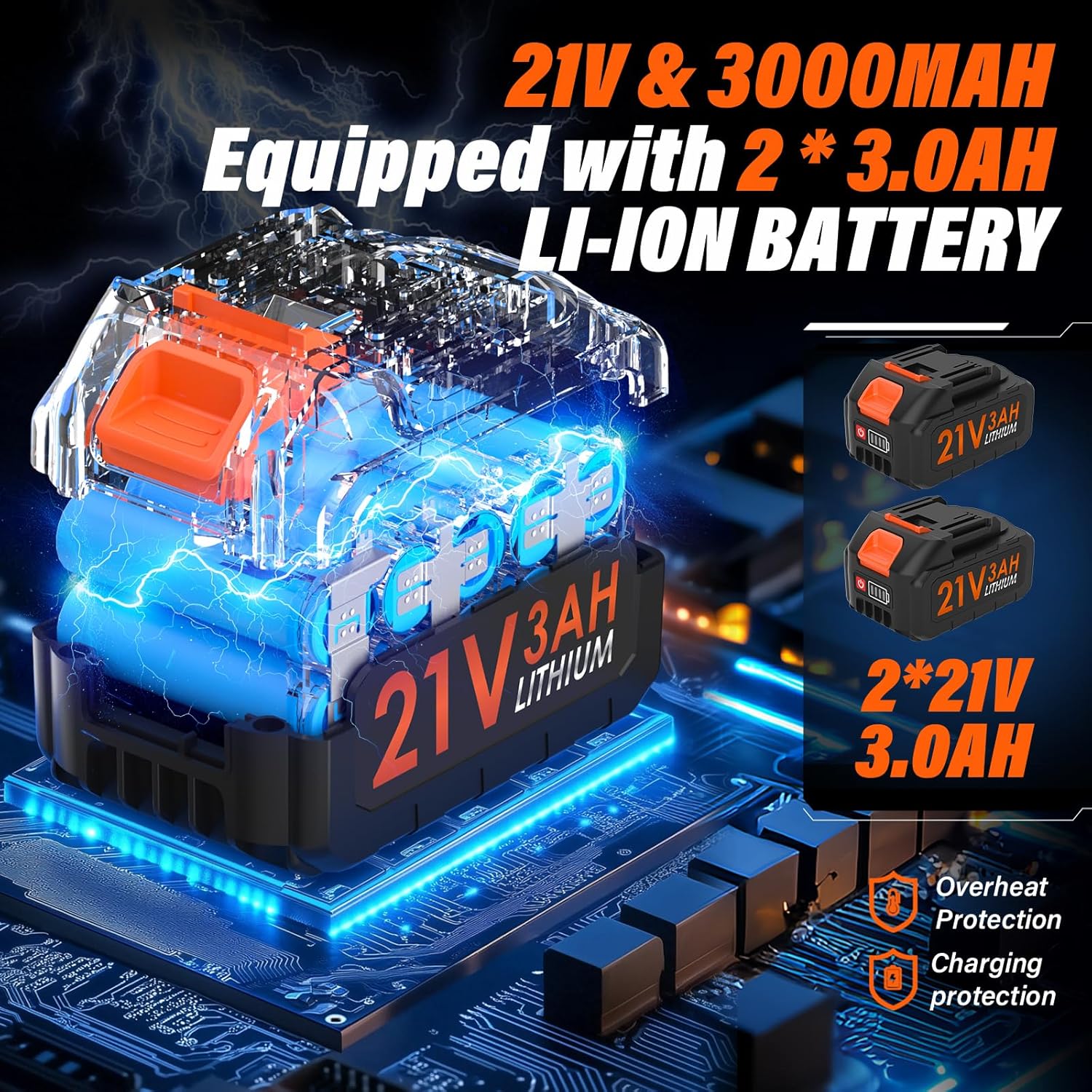 MAXLANDER Leaf Blower Cordless, Electric Cordless Leaf Blower with 2pcs 3.0Ah Batteries and 1 Charger, 600CFM & 200MPH, and 5 Speed Mode, for Patio Cleaning, Lawn Care, Blowing Fallen Leaves and Dust