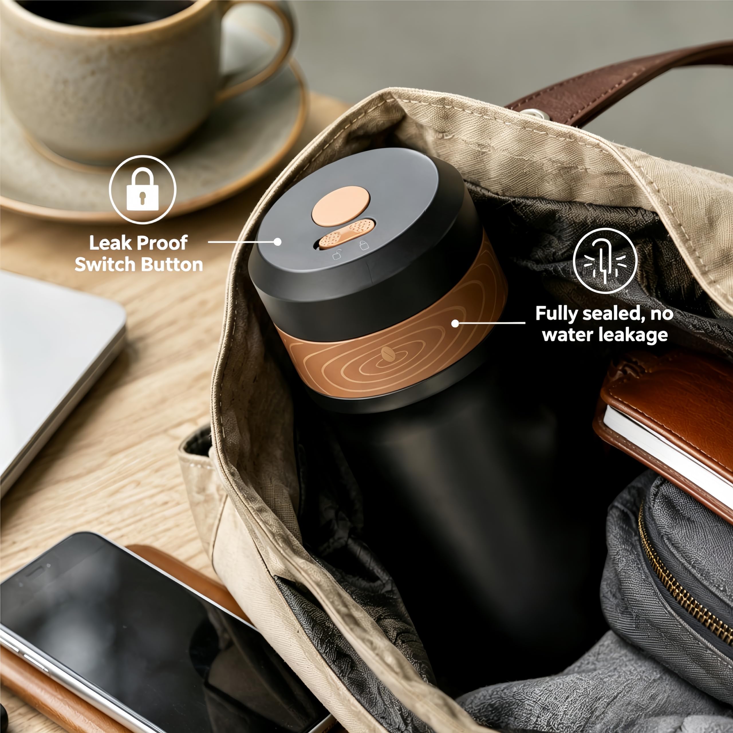Cafetière à piston portable en acier inoxydable 355 ml idéale pour le camping et les voyages